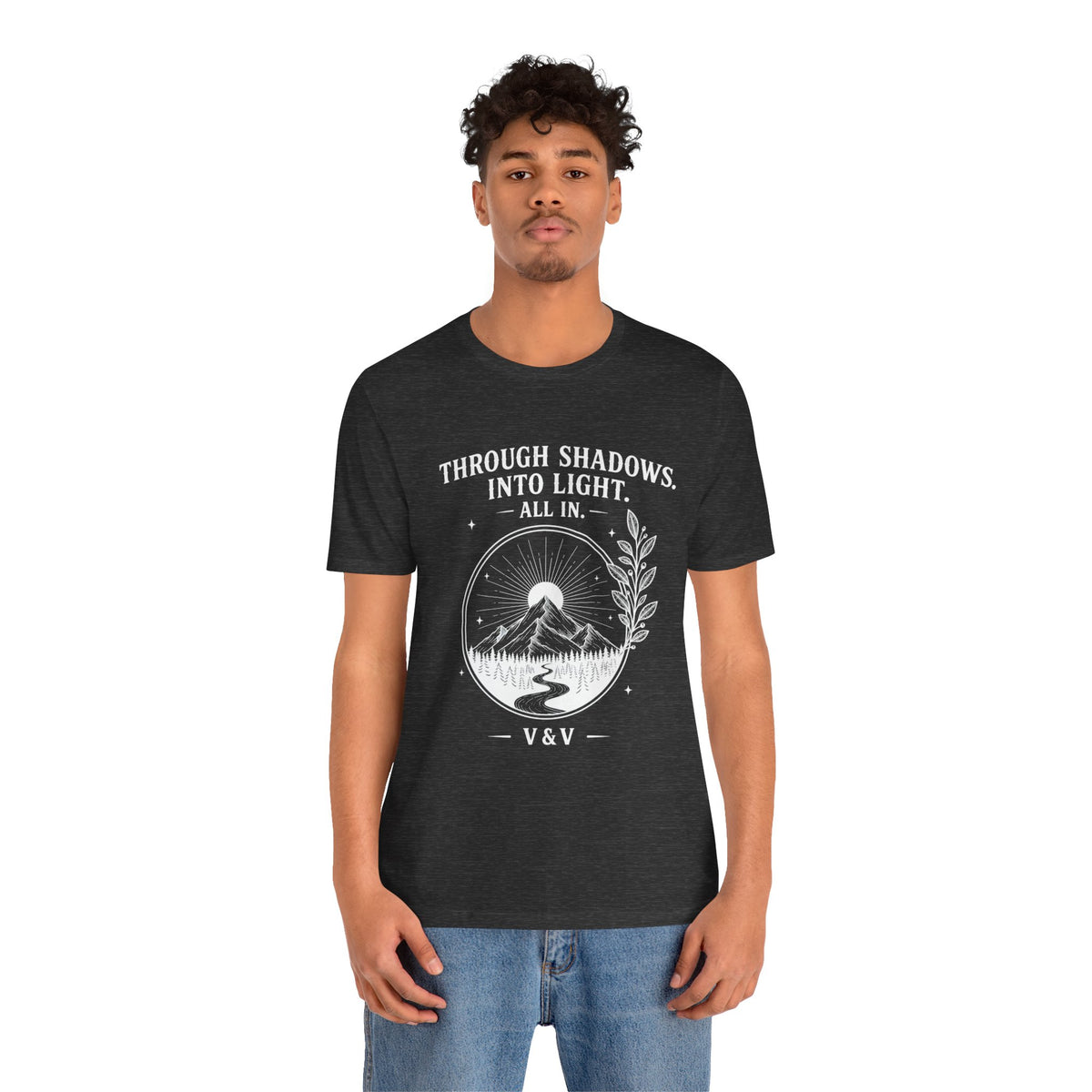 Through Shadows. Into Light. | ALL IN Tee | Midnight Edition