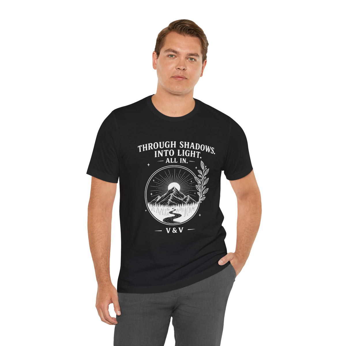 Through Shadows. Into Light. | ALL IN Tee | Midnight Edition