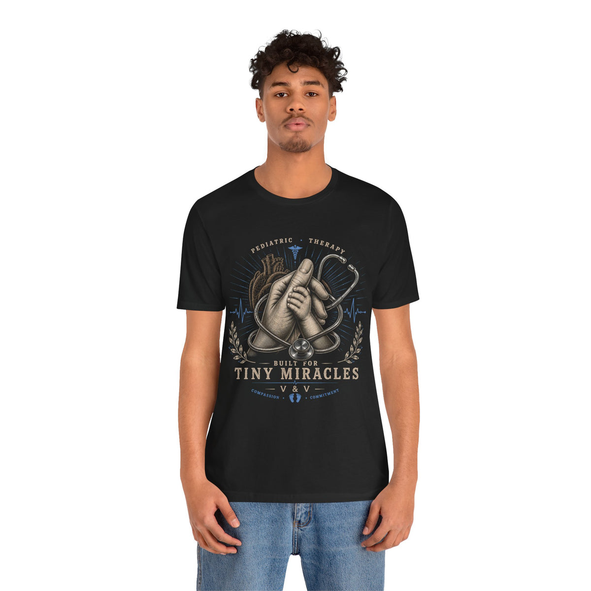 Pediatric Therapist Tee — "Built for Tiny Miracles" Short Sleeve Shirt