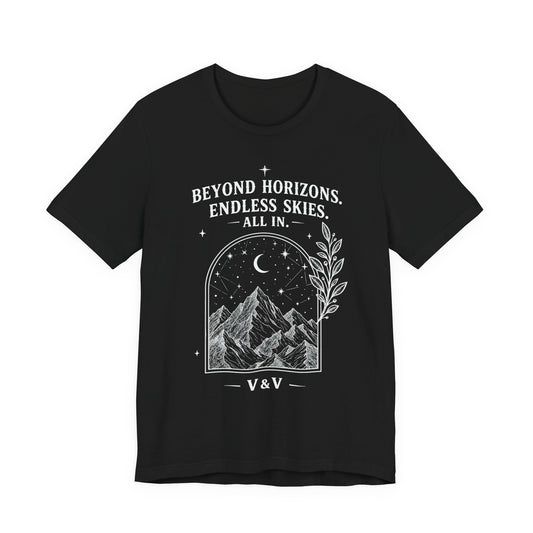 Beyond Horizons. Endless Skies. | ALL IN Tee | Midnight Edition