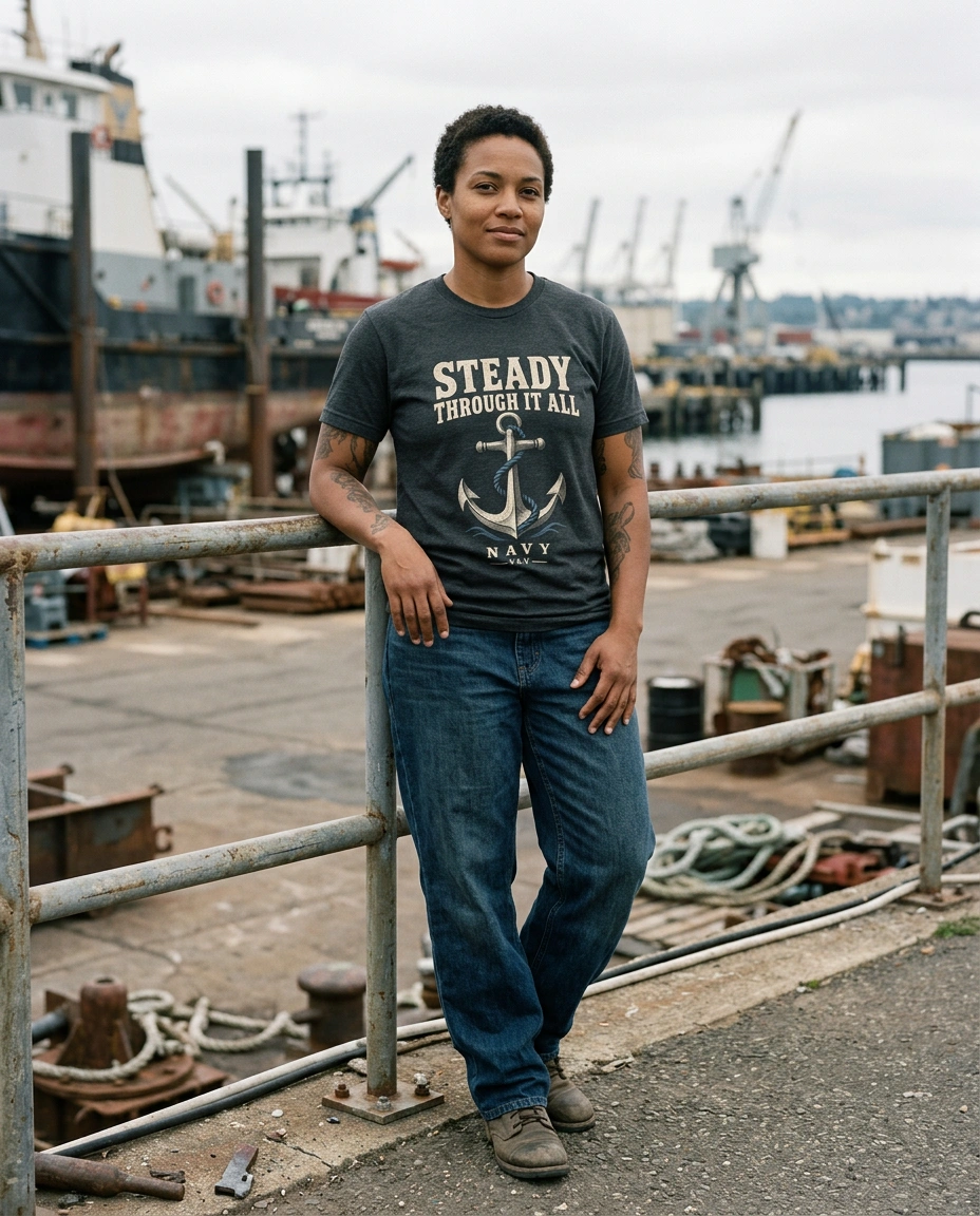 Steady Through It All - Navy Tee
