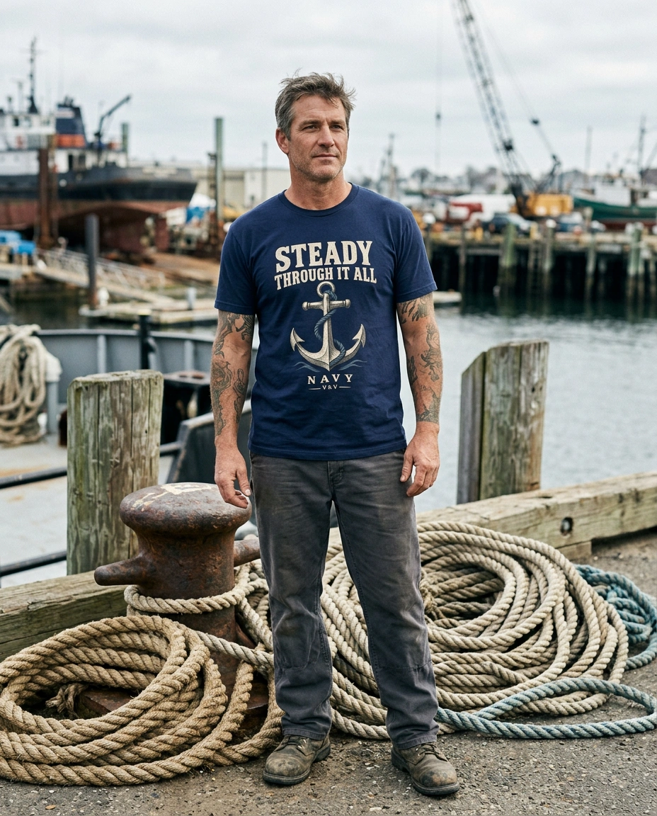 Steady Through It All - Navy Tee